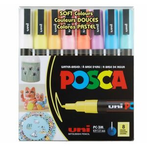 Akrylové popisovače POSCA, PC-3M - 8 pastelových barev