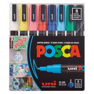 Akrylové popisovače POSCA, PC-3M - mix 8 základních barev