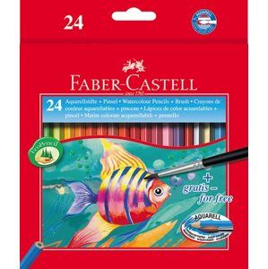Pastelky Faber-Castell Akvarelové pap.krabička 24ks + štěteček