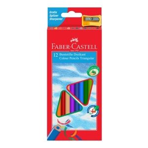 Pastelky Faber-Castell - trojhranné, 12ks + ořezávátko