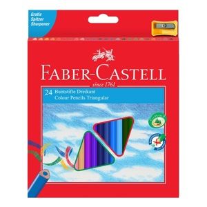 Pastelky Faber-Castell - trojhranné, 24ks + ořezávátko