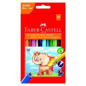 Pastelky Faber-Castell trojhranné EXTRA JUMBO, 12 ks