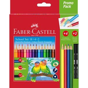 Pastelky Faber-Castell trojhranné Promo balení, 18 + 4 ks+ 2 ks