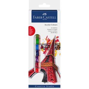Akrylové barvy Faber-Castell, 12 ks