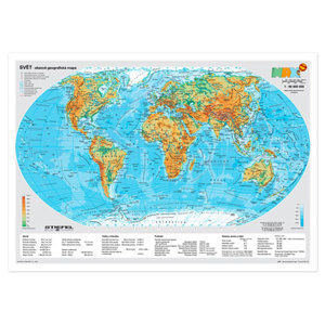 Svět obecně geografický + Svět politický - mapa A3