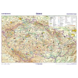 Česko – vlastivědná / obrysová mapa, 1 : 1 100 000, 2. vydání - Petra Havelková