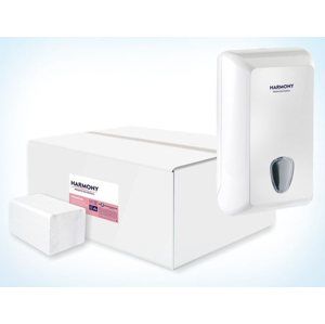 Harmony Profesional toaletní papír skládaný ( 1 x 40 bal ) + zásobník na skládaný toaletní papír