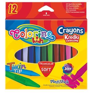 Trojhranné voskovky Colorino - 12 barev