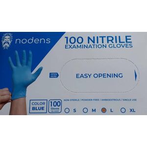 Jednorázové rukavice NITRIL Nodens modré - vel. M ( 100 ks )