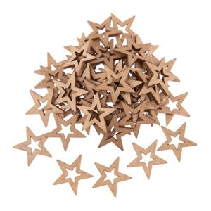 Dekorační dřevěné ozdoby - Hvězdy přírodní (50 ks)