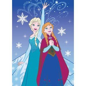 Dětský koberec Ledové království - Anna a Elsa vločky