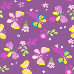 Dětský koberec Motýlek fialový 95 x 200 cm
