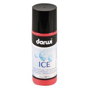 DARWI ICE Satinovací barva na sklo s ledovým efektem, 80 ml - červená