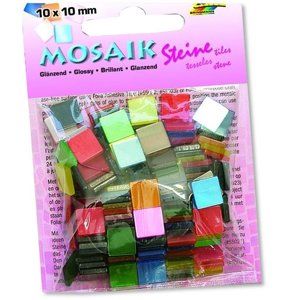 Mozaikové kamínky - blýskavé - mix 20 lesklých barev