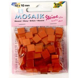 Mozaikové kamínky - blýskavé - barva oranžová