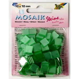 Mozaikové kamínky - blýskavé - barva světlounce zelená