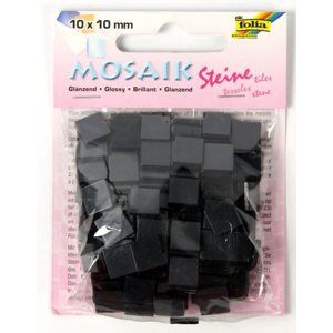 Mozaikové kamínky - blýskavé - barva černá