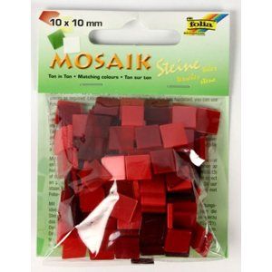 Mozaikové kamínky - tón v tónu mix - barva červená