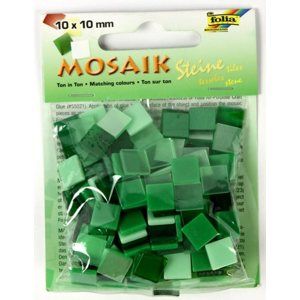 Mozaikové kamínky - tón v tónu mix - barva zelená