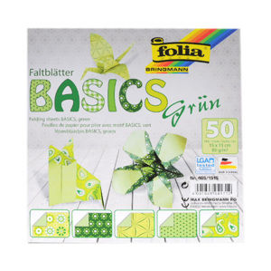 Origami papír Basics 80 g/m2 - 15 × 15 cm, 50 archů - zelený
