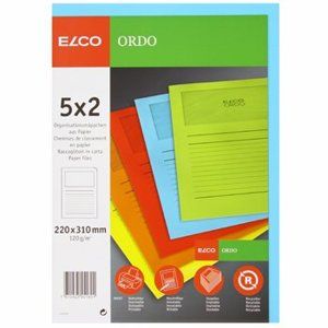 Zakládací složka ELCO Ordo s oknem a potiskem A4 10 ks/bal. - mix 5 barev