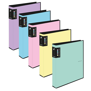 Karton PP PASTELINi Pořadač 4kroužek A4, R25, lamino - fialový