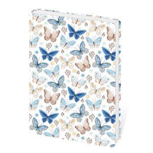 Zápisník Lyra linkovaný M, 13 x 19 cm - Butterfly/motýli