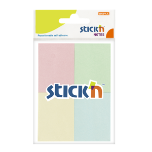 Samolepicí bločky Stick'n 38 × 51 mm, 4 × 50 lístků, pastelové barvy
