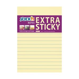 Samolepicí bloček Stick'n Extra Sticky 150 × 101 mm, 90 lístků, žlutý, linkovaný