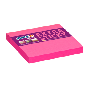 Samolepicí bloček Stick'n Extra Sticky 76 × 76 mm, 90 lístků, neonově  růžový