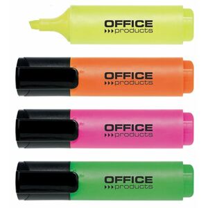 Zvýrazňovač OFFICE Products, šíře stopy 2-5 mm - sada 4 barev