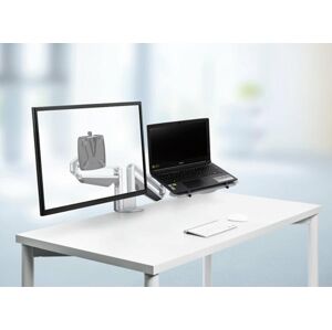 NOVUS Clu Duo Držák na monitor a notebook s upevněním na stůl - stříbrný