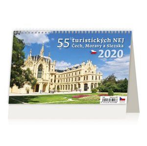 Kalendář stolní 2020 - 55 turistických nej Čech, Moravy a Slezska