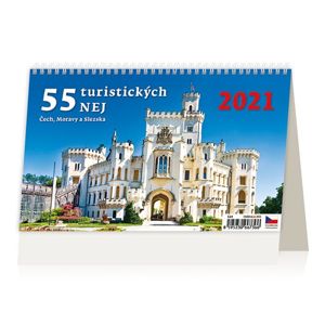 Kalendář stolní 2021 - 55 turistických nej Čech, Moravy a Slezska