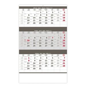 Kalendář nástěnný 2023 - Tříměsíční šedý