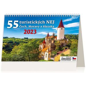 Kalendář stolní 2023 - 55 turistických nej Čech, Moravy a Slezska