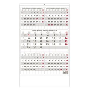 Kalendář nástěnný 2024 - Pětiměsíční šedý