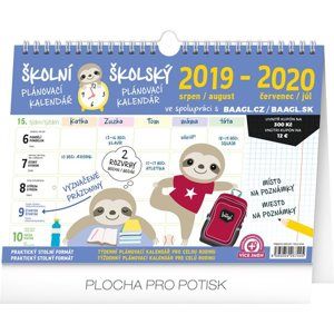 Školní plánovací kalendář 2019/2020 s háčkem, 30 × 21 cm