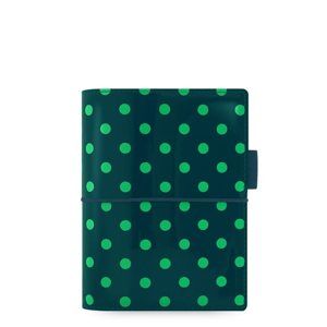 Filofax Kroužkový diář 2020 Domino Patent kapesní - tm.zelený s tečkami