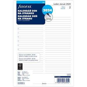 Filofax Náplň 2024 pro diář A5 denní česká