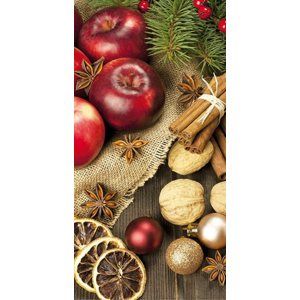 Stil Vánoční sáček s křížovým dnem 20×40 cm - jablka se skořicí