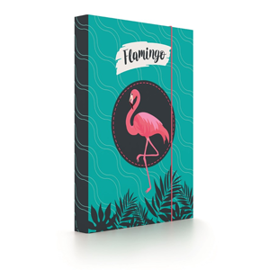Desky na sešity s boxem A4 - Flamingo
