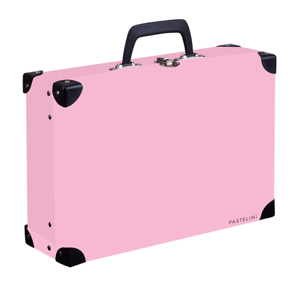 Kufřík lamino hranatý okovaný PASTELINI - růžový