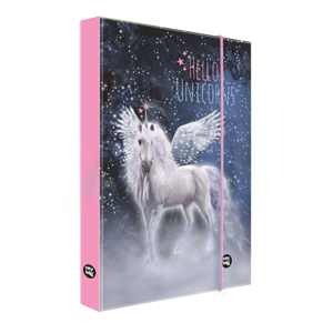 Desky na sešity s boxem A4 - Hello unicorns
