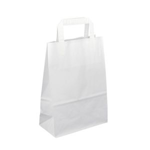 Papírová taška s plochým uchem 32 × 21 × 41 cm, 80 g - bílá