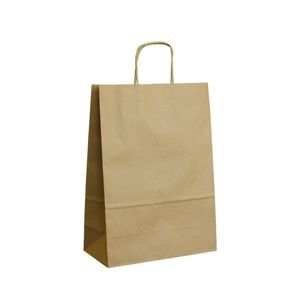 Papírová taška s krouceným uchem 30,5 × 17 × 34 cm, 100 g - hnědá