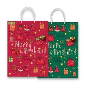 Vánoční dárková taška Merry Christmas 20,5 × 26 × 11,5 cm