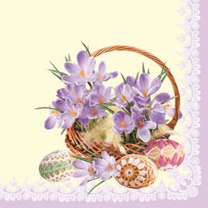 Stil Ubrousky 33 x 33 Velikonoce - Jarní kytice krokusu