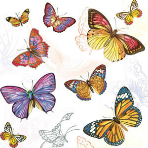 Stil Ubrousky 33 x 33 dekorativní - Motýli