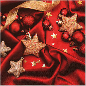 Stil Ubrousky 33 x 33 Vánoce - Červené ozdoby